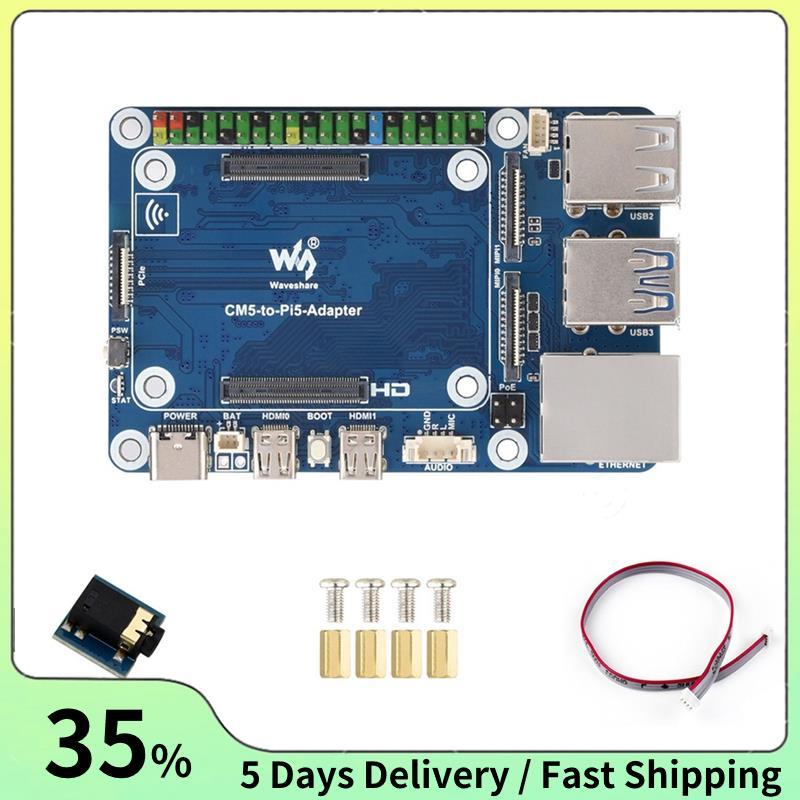สําหรับ CM5 ถึง Pi 5 อะแดปเตอร์พร้อมอินเทอร์เฟซ USB GPIO 4-Ch รองรับการเชื่อมต่อไมโครโฟนสําหรับ RPi 
