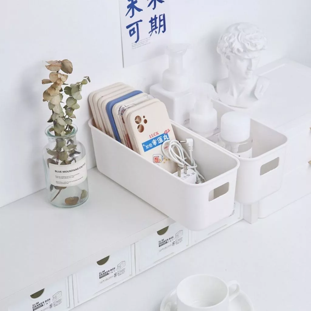 Hithome กล่องเก็บของอเนกประสงค์ จัดระเบียบ ของใช้ เครื่องสำอาง สกินแคร์ กล่องใส่ของ มินิมอล แถมสติ๊กเกอร์ thumbnail 9