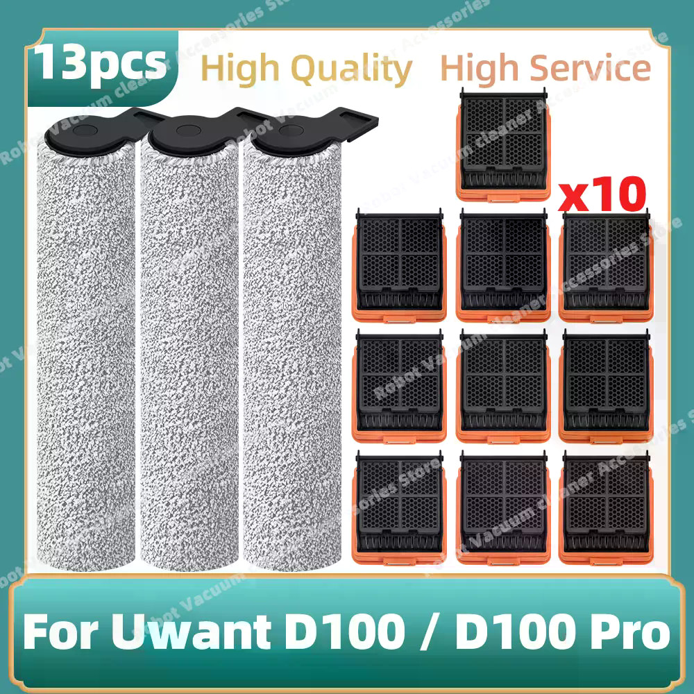 ใช้งานร่วมกับสําหรับ UWANT D100 / D100 PRO / D500 / D500 PRO สูญญากาศอะไหล่แปรงลูกกลิ้ง HEPA กรองชุด