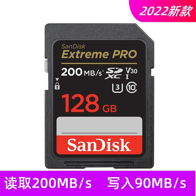 ของแท้ SanDisk Extreme PRO 128G 128GB การ์ดหน่วยความจํา SanDisk SD อ่าน 200M เขียน 90M
