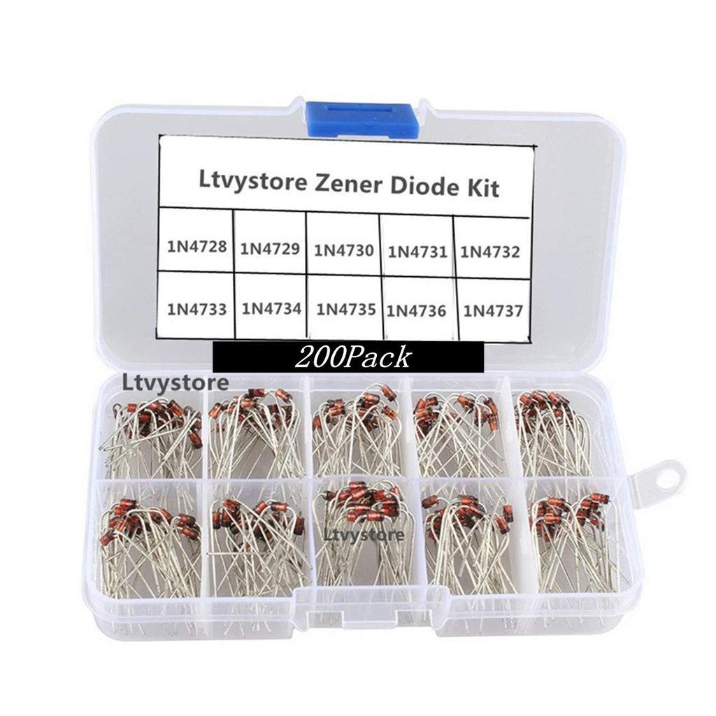 Zener Diodes Kit, 1W Power Diode Assorted Assortment Box Kit Set (3.3V/3.6V/3.9V/4.3V/4.7V/5.1V/5.6V