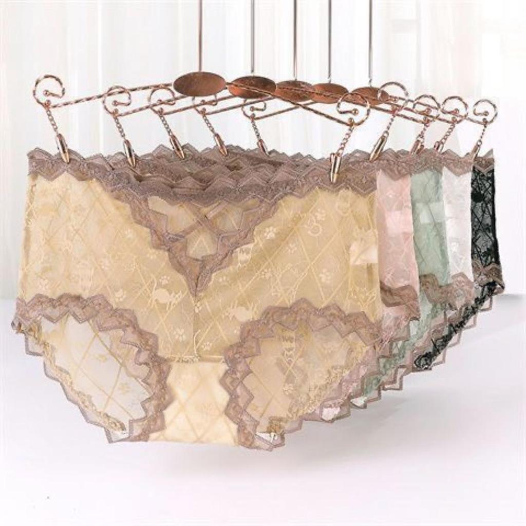 💗แพ็ค 5 ตัว💗กางเกงชั้นใน สตรี กางเกงใน ลูกไม้ ผู้หญิง ผ้าลูกไม้ซีทรูนุ่มบางเบา เซ็กซี่ ระบายอากาศดี ไม่อับชื้น มี 5 สี - รูปที่ 3