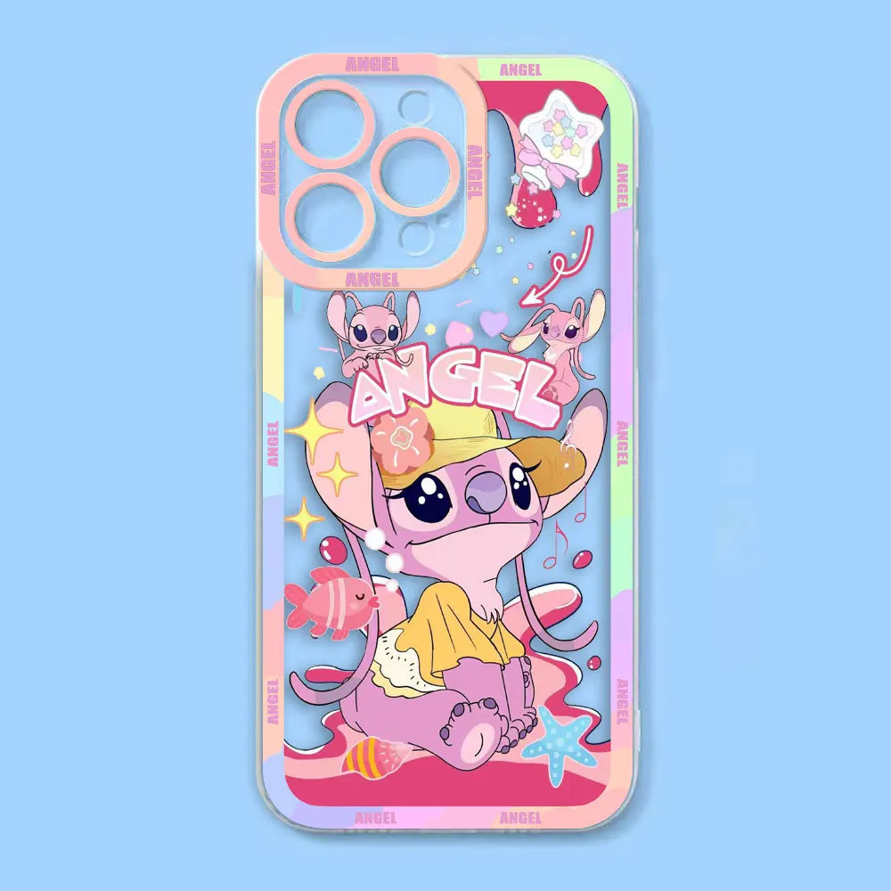 การ์ตูน Lilo Stitch Angel Custom Photo Clear เคสโทรศัพท์สําหรับ Redmi K40 13c 13 12 12c 10 10c 10a 9
