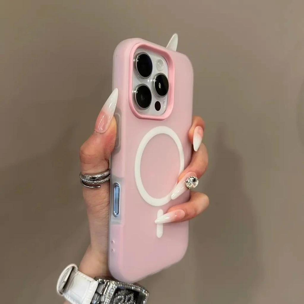 2-in-1 สีเยลลี่เคสโทรศัพท์แม่เหล็กสําหรับ for iPhone 17 11 12 13 14 15 16 Pro MaxปลอกPC + TPUฝาครอบแม่เหล็กสําหรับ