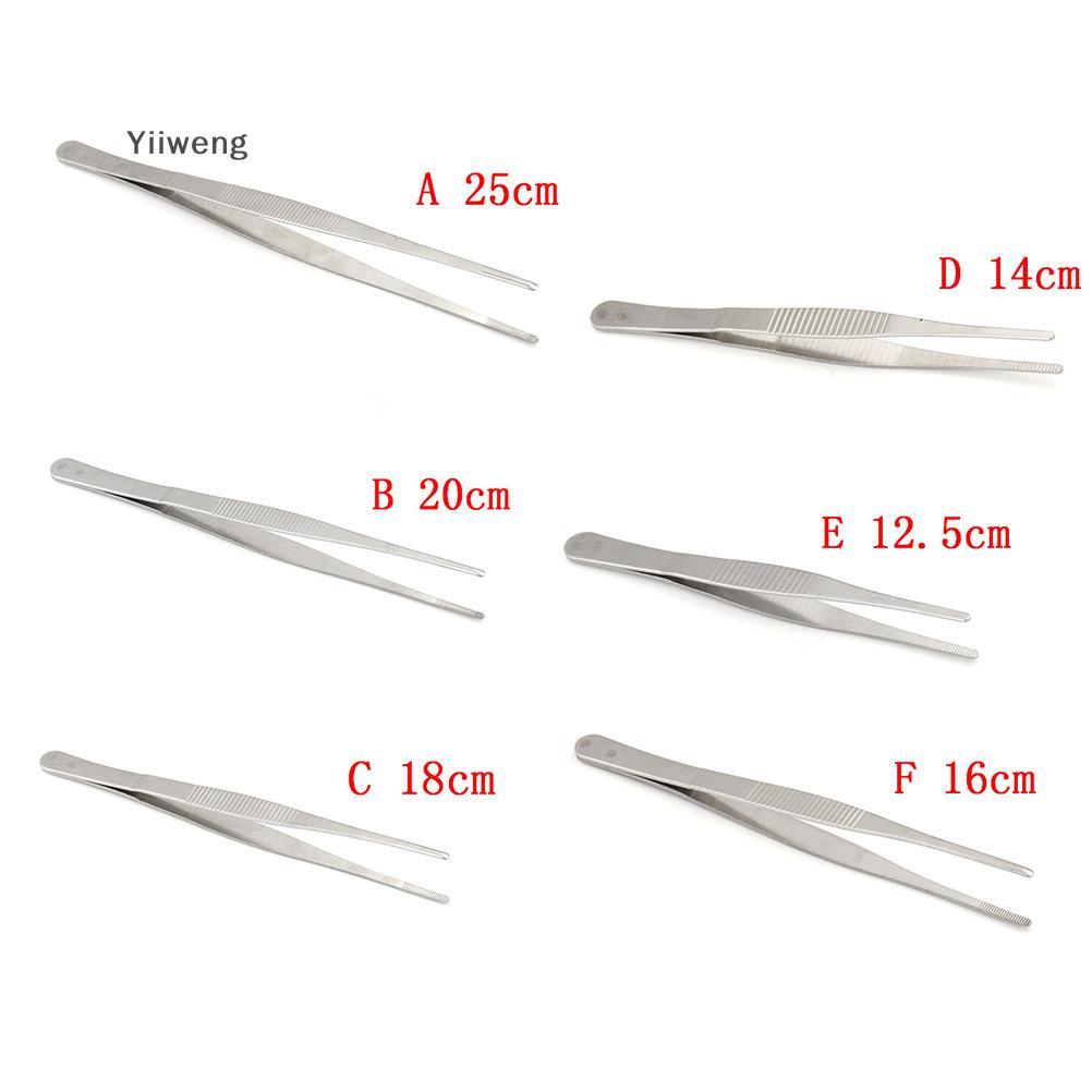 [Yiyiweng] 12-25cm Silver Stainless Steel s Forceps Straight Tip Tool [my]