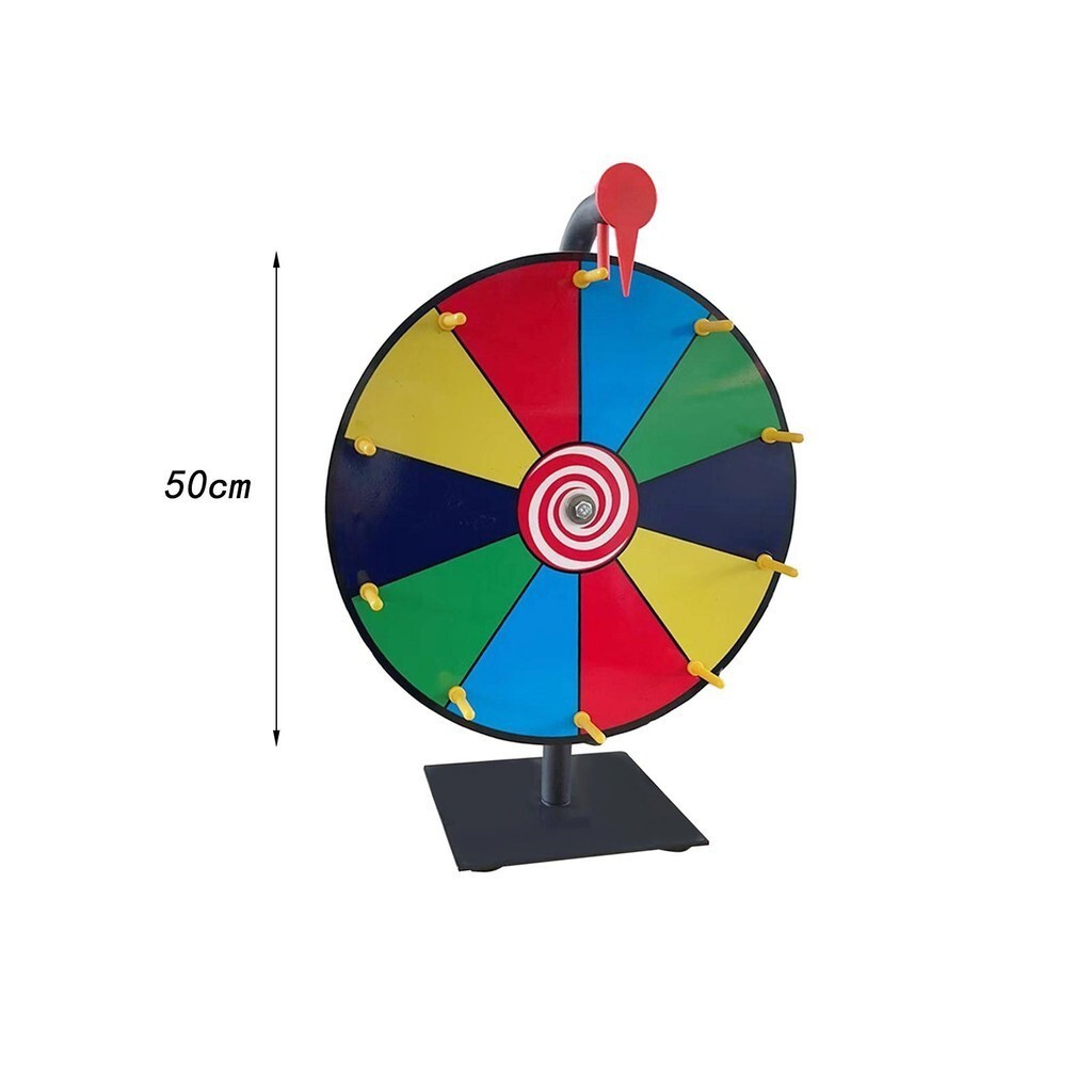 [svzfjuv] Prize Color Wheel Reusable Game Desk with Stand Prize Wheel Tabletop Roulette