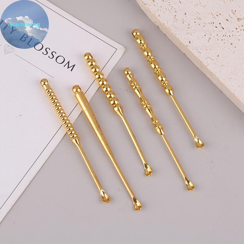 Warmwing Ear Pick Ear Curette Cleaner กําจัดขี้หูเครื่องมือทําความสะอาดช้อนหูทองเหลืองแบบพกพาทําความ