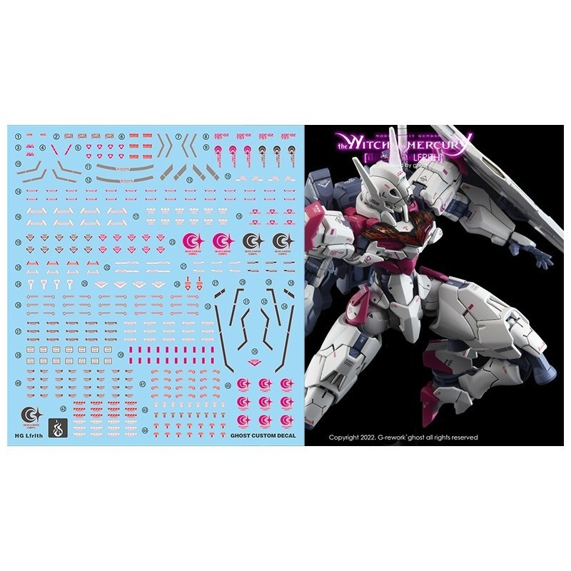 GHOST CUSTOM Water Slide Decal สติกเกอร์น้ําสําหรับ HG 1/144 LFRITH เรืองแสงความแม่นยําสูง DIY