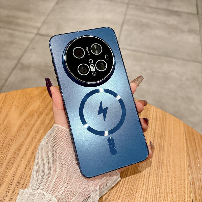 สําหรับ Huawei Mate 70 Pro Mate 60 Pro P70 Pro P70 หรูหราชุบ AG Frosted แม่เหล็กไร้สายชาร์จ Drop Pro