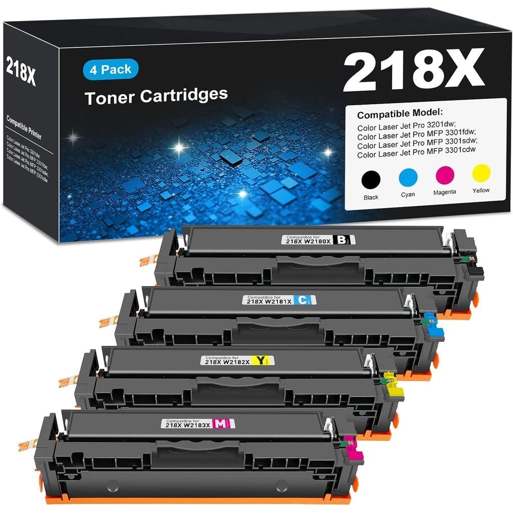 218X ตลับหมึกเลเซอร์ 3301sdw 3301fdw 3201dw สําหรับ HP 218X 218A ตลับหมึก 4 แพ็ค, 3101dw 3301fdw ตลั
