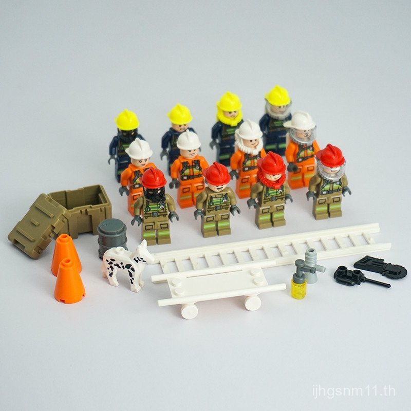 บล็อกตัวต่อเมือง Minifigures สถานีดับเพลิงรถดับเพลิงการศึกษาประกอบอาคารบล็อกของเล่นเด็กเด็กชาย DL4