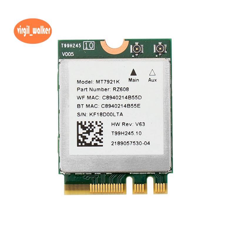MT7921k Dual Band 2974M Wi-Fi 6 5.1 เดสก์ท็อป / แล็ปท็อปการ์ดเครือข่ายไร้สายรองรับ Windows10 / 11