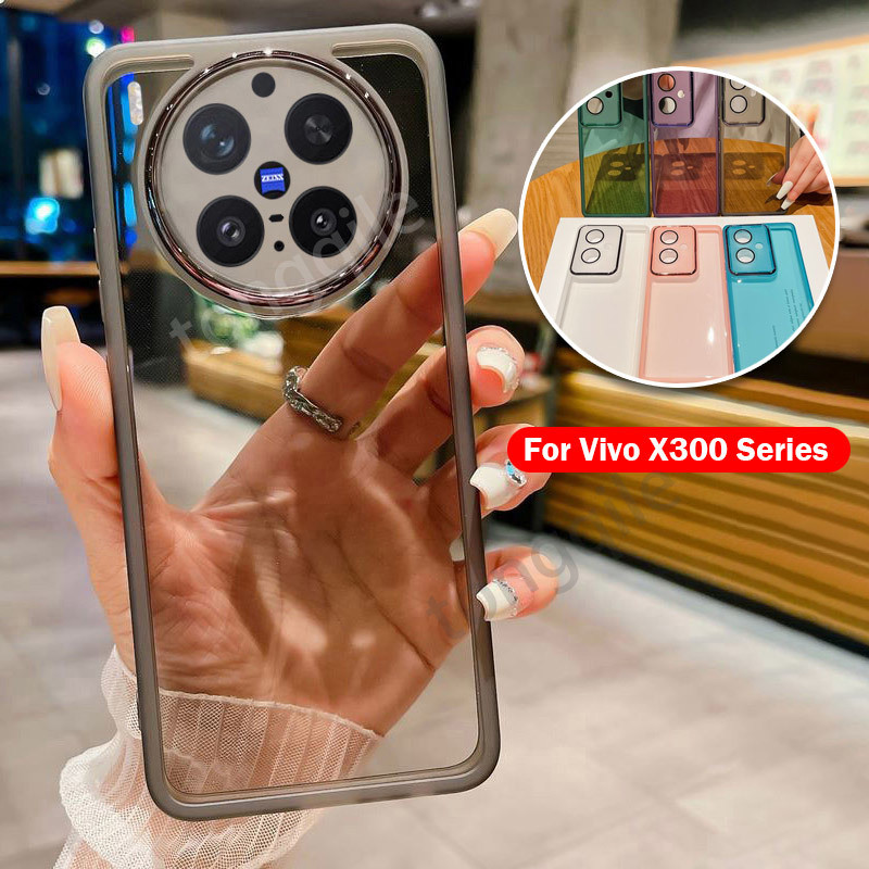 กรณีเข้ากันได้สําหรับVivo X300 Pro X300Pro 5G 2025 เคสโทรศัพท์ปกหลังนุ่มTPUยืดหยุ่นชุบใสเลนส์กล้องปกป้องกันชนกันกระแทก