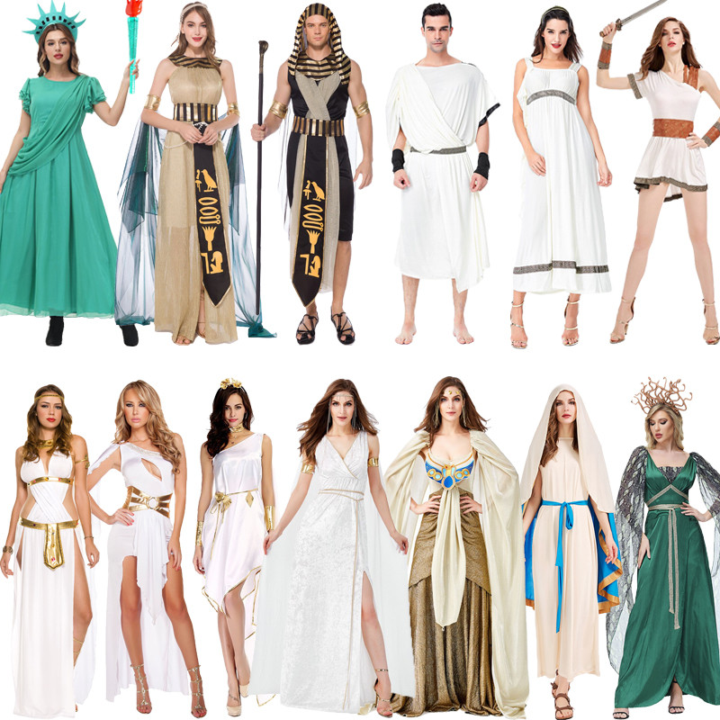 halloween costume ชุดคอสเพลย์ ฮาโลวีนสำหรับผู้ใหญ่และเด็กเทพธิดาโรมันโบราณ Gladiator ราชินีกรีกคลีโอ