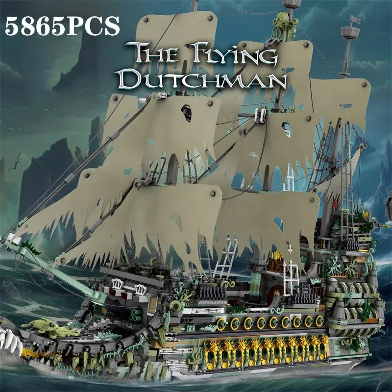 Flying Dutchman Pirate Ship Building Blocks Ghost Ship Model อิฐประกอบของเล่น Diy สําหรับเด็กของขวัญ