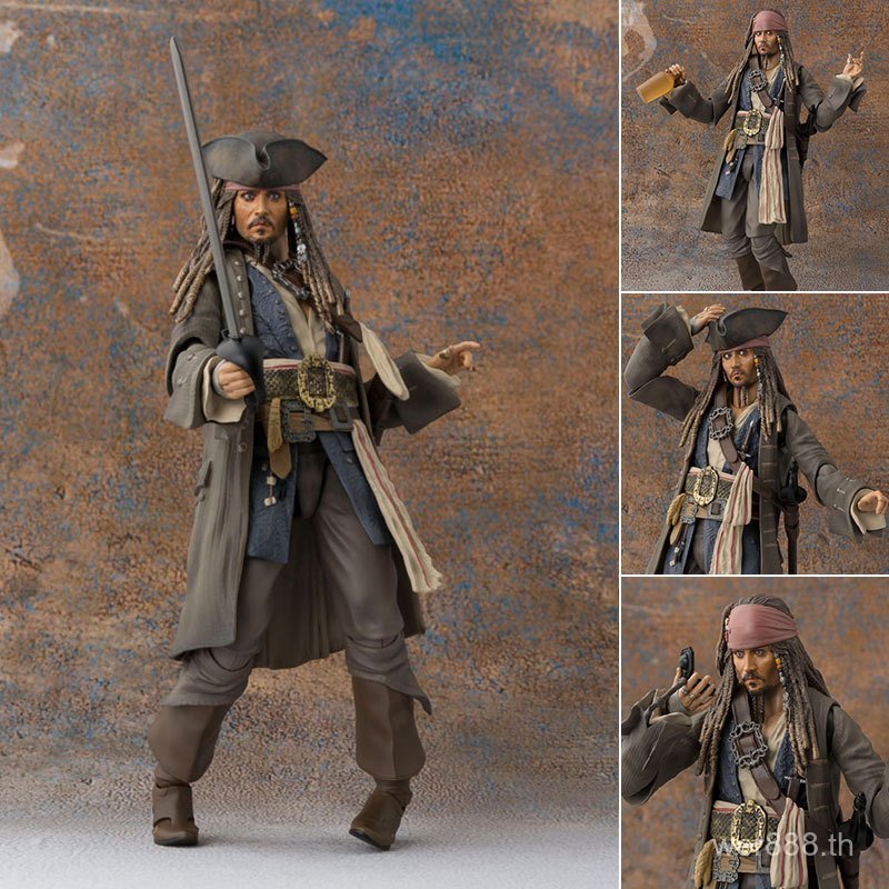 ในประเทศ SHF Captain Jack Pirates of the Caribbean 5 Death Unique Movable 1/12 รูปของเล่นรุ่น