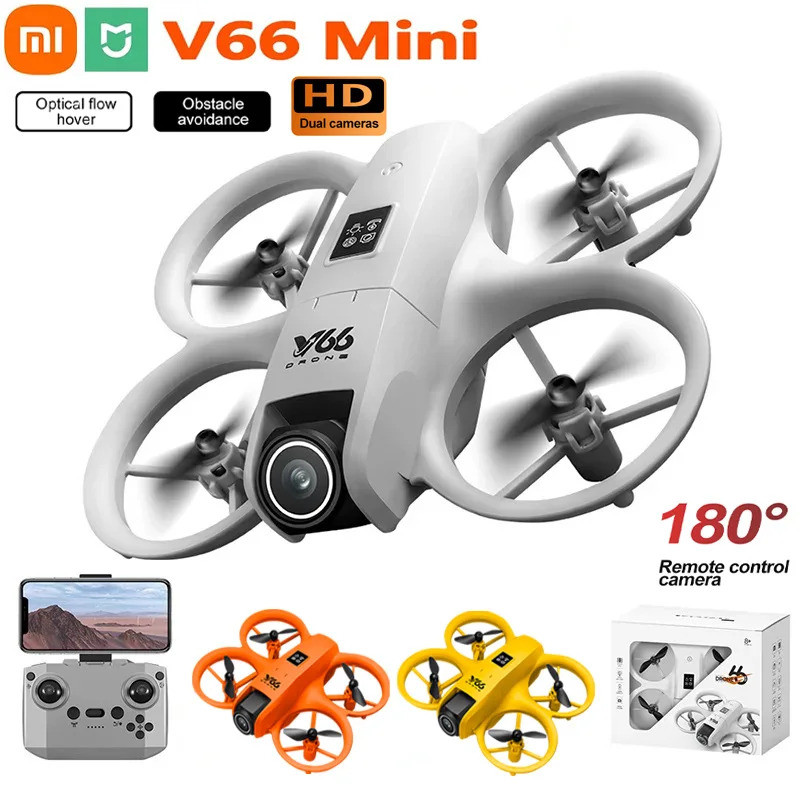 กล้อง Hd โดรนขนาดเล็ก V66 ใหม่ 4k 1080p 180 ° เลนส์ Wifi Fpv Dron Professional หลีกเลี่ยงอุปสรรคเฮลิ
