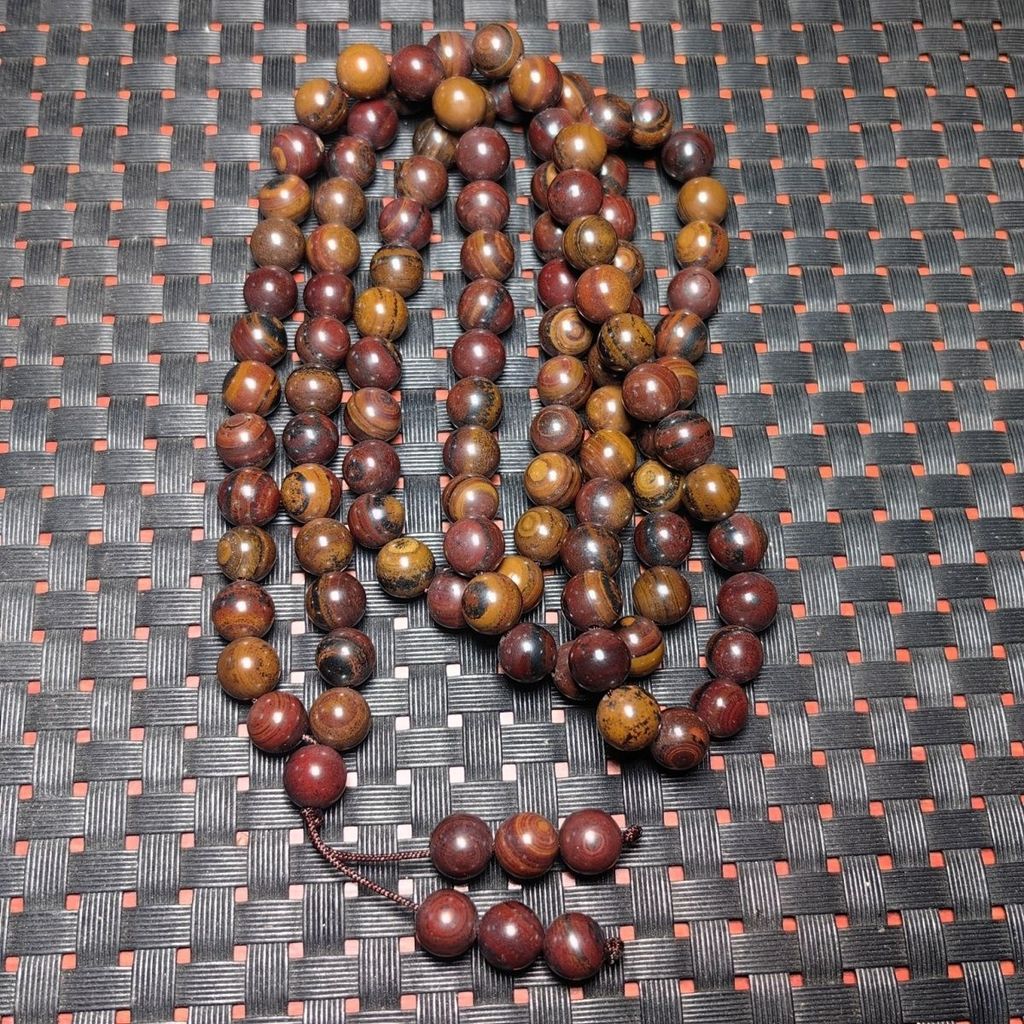 สร้อยคอพระพุทธรูป มeteoรeitแม่เหล็ก 8มม. 108PCS สีหลากหลาย คุณภาพสูงจากซินเจียง