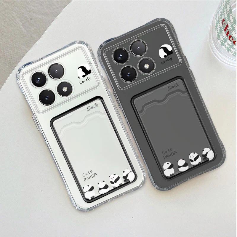 SoftCase ATM ID Cardน่ารักPanda DesignสําหรับRedmi K50 Ultra K60 Ultra K70E 9 Power 9T 9 Prime 9AT 9