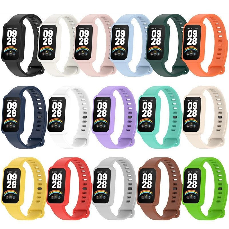 สายรัดซิลิโคนอ่อน for Xiaomi Smart Band 9 Active / Redmi Band 3 สร้อยข้อมือวงปรับได้โดยไม่มีฟิล์มปกป้องกันกระแทกหน้าจอ - รูปที่ 5