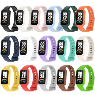 สายรัดซิลิโคนอ่อน for Xiaomi Smart Band 9 Active / Redmi Band 3 สร้อยข้อมือวงปรับได้โดยไม่มีฟิล์มปกป้องกันกระแทกหน้าจอ