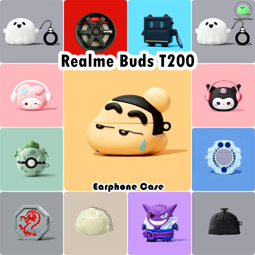 In StockFor Realme Buds T200 Case Casing Soft Silicone Headphone Case Innovation Cartoon NO.3