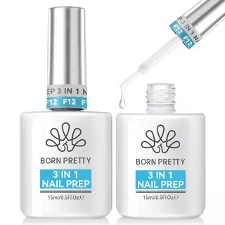 BORN PRETTY 15ML 3 IN 1 เล็บ Prep Dehydrator และ Primer บํารุงปกป้องเล็บ Long-Lasting Nail Care เจลโปแลนด์ไม่จําเป็นต้อง UV LED โคมไฟ