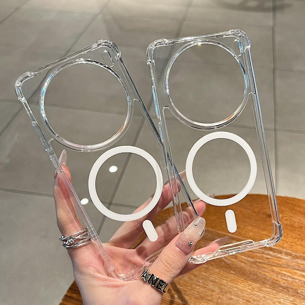 โปร่งใสชาร์จแม่เหล็ก Anti-Crack สําหรับ Vivo X300 X200 Pro mini V40 V50 V60 Lite เคสโทรศัพท์