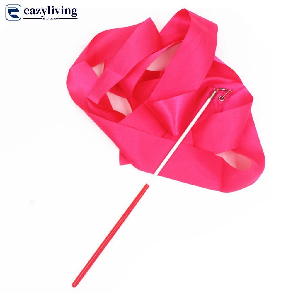 EAZYLIVING 2 M/4 M สีสัน Gym Dance Rhythmic Art Gymnastic ริบบิ้นบัลเล่ต์ Streamer Twirling Rod Stic