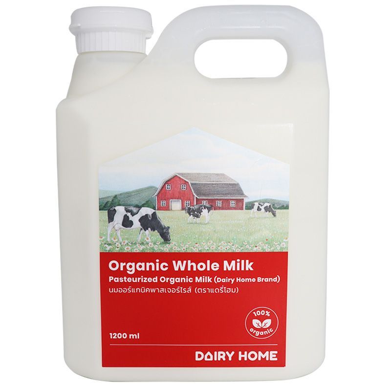 แดรี่โฮมนมสดรสจืด 1.2ลิตร Dairy Home Pasteurized Milk Plain 1.2ltr. [หมายเลขบาร์โค้ด 8858709100093 ]