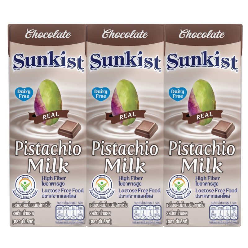 ซันคิสท์นมยูเอชทีพิสทาชิโอรสช็อกโกแลต 180มล. แพค 3 SunkistChocolatePistachio180X3 [หมายเลขบาร์โค้ด 8850096734530]