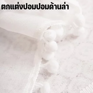 COD ผ้าม่านครึ่งหน้าต่าง ผ้าม่านสั้น ปักลายเชอร์รี่ 100×50CM ผ้าคอตตอนโปร่ง บังแสงได้ดี ติดราวง่าย