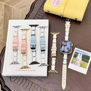 สายนาฬิกา หนังพียู บางเฉียบ ดีไซน์รูปกระต่ายน่ารัก สามารถใช้ร่วมกับ Apple Watch Smart Watch ได้ มีให้เลือกหลายสี/ขนาด