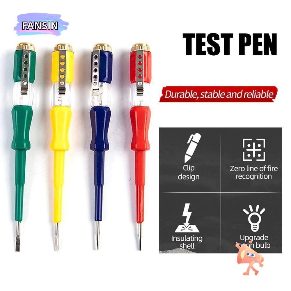 FANSIN เครื่องทดสอบไฟฟ้า, ปากกาทดสอบวงจร 100-500V อเนกประสงค์ในครัวเรือน, ไขควงแบนเครื่องมือไฟฟ้า