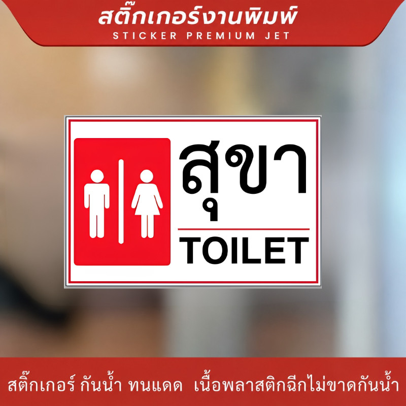 TT HOME01 สติกเกอร์สุขา ติดทนนาน ทนแดด ทนฝน สีไม่ซีด ทนรอยขีดข่วน ใช้งานได้ยาวนาน