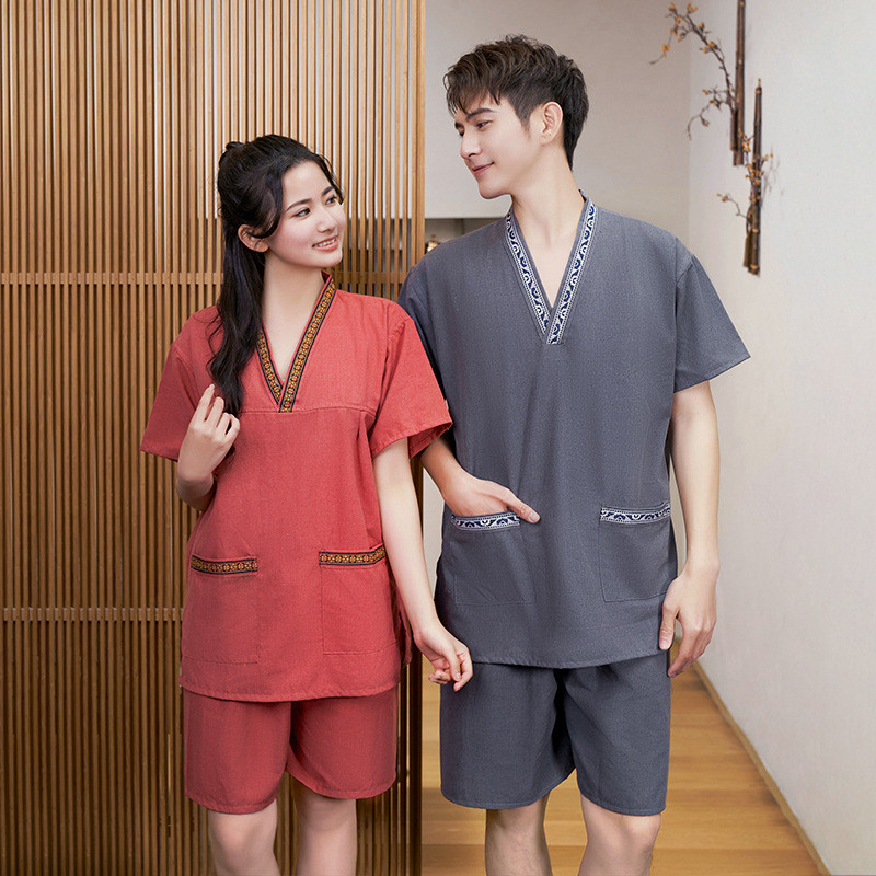 High-End เหงื่อนึ่งเสื้อผ้า Tribute หญิง Moxibustion เสื้อผ้านวดซาวน่าเสื้อผ้าผู้ชายแช่เท้าผ้าโรงแรม