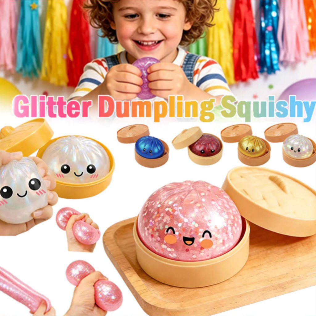 [ส่งจากไทย]4PCS Glitter Dumpling Squishy ของเล่น Sensory Fidget จําลองอาหารของเล่นช้า Rising Soft Squeeze Ball