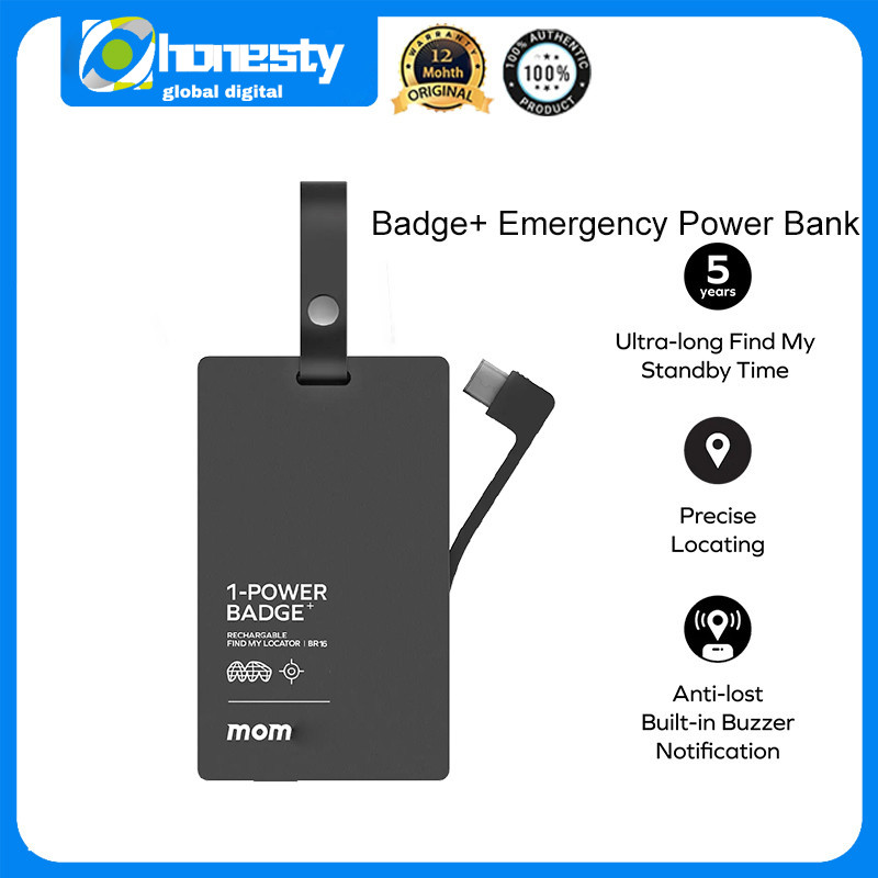 MOMAX 2 in 1 SmartTrack Finder ป้าย 1-Power + แบตสํารองฉุกเฉินพร้อมค้นหาตัวระบุตําแหน่งของฉัน