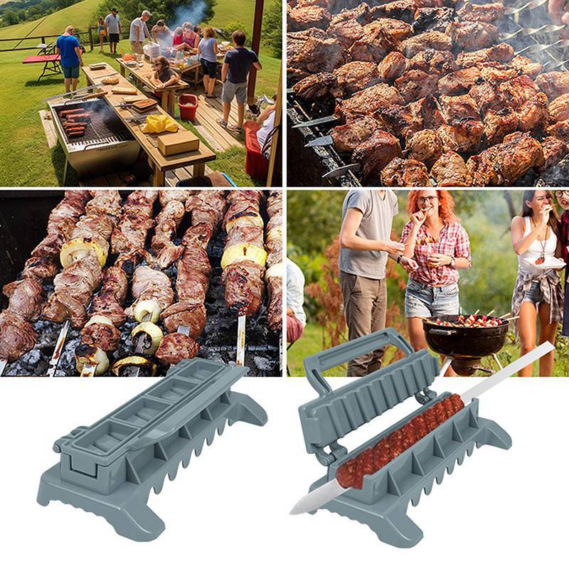 IMMO Kebab Maker Easy Single Row Grille บาร์บีคิว Skewers เตรียม Kebab Maker กดเครื่องนํากลับมาใช้ให
