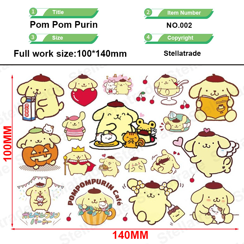 Sanrio Pom Purin การ์ตูนน่ารัก UV DTF สติ๊กเกอร์กันน้ํา รูปที่ 6