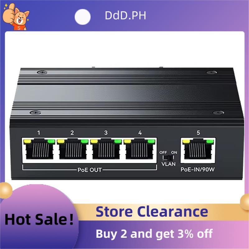อุตสาหกรรมใหม่ 4 พอร์ต Gigabit POE Repeater 4 พอร์ต PoE Extender 1000Mbps อลูมิเนียม DIN Rail Networ