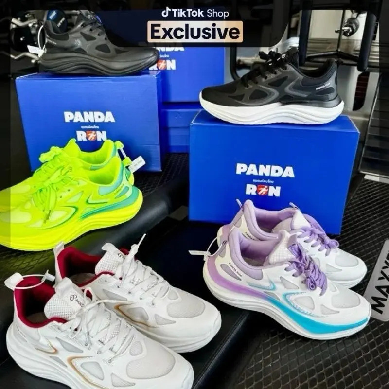PANDA RUN EVA02 แบรนด์คนไทย เบามาก ดูซับแรงกระแทกดี พื้นเด้งนุ่ม ไซส์37-45 รองเท้ากีฬาแบบลำลอง เพื่อ