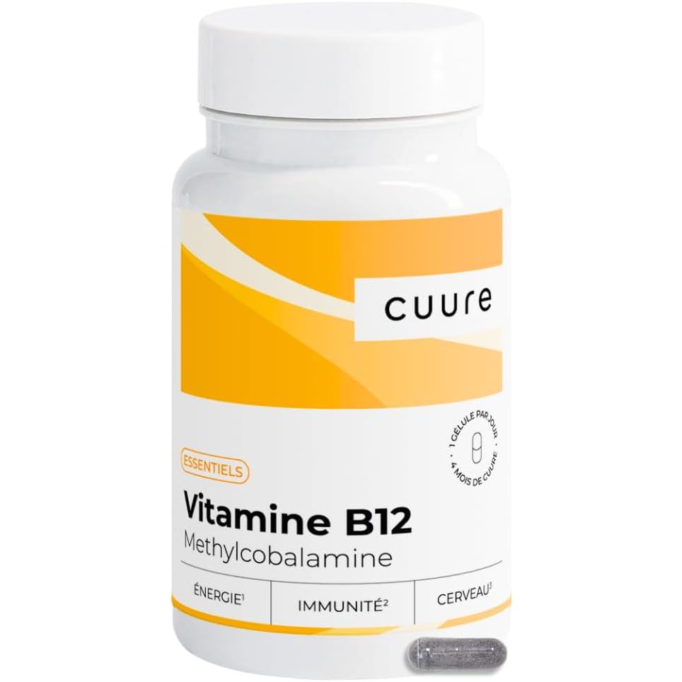 วิตามินมังสวิรัติ B12 1000 Micrograms-CUURE-120 Days-การดูดซึมประสิทธิภาพสูง Methyl Cobalmine Form-E