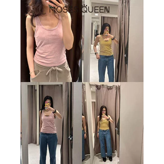 MOSESQUEEN ชุดชั้นในแบบผ้าฝ้ายพื้นฐาน ดอปามีน ไม่มีกระโปรง ใส่ได้ทุกฤดูร้อน ใช้ได้หลายวิธี ตัวชั้นในหลวม ไม่มีแขน #63884