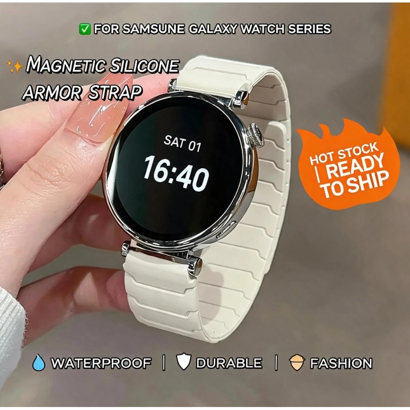 สายซิลิโคนหุ้มเกราะเหมาะสําหรับ Samsung Galaxy watch 8 Classic 9 Classic 7 6 5 4 Ultra 2 40/44 มม.