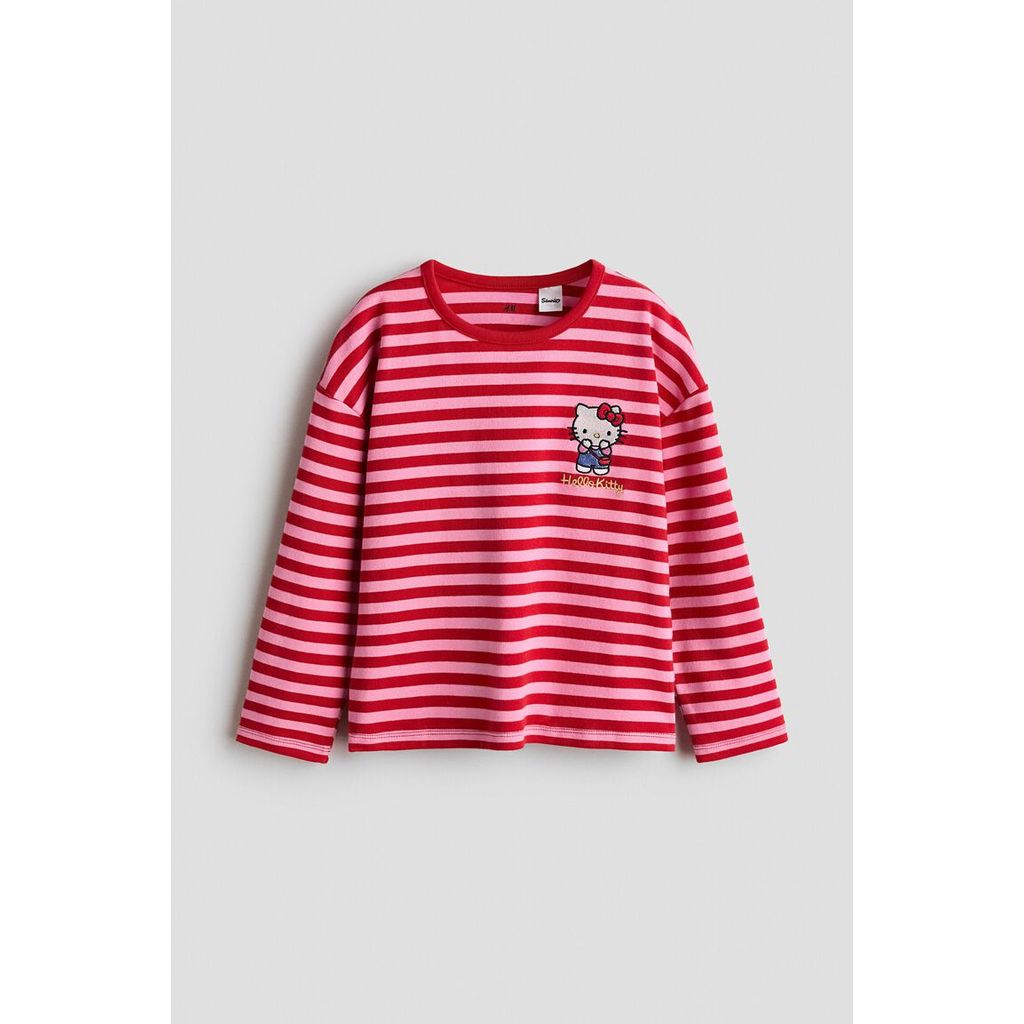 H&M(เอชแอนด์เอ็ม) เสื้อยืดแขนยาวปักลาย เด็กหญิง 1350190_1