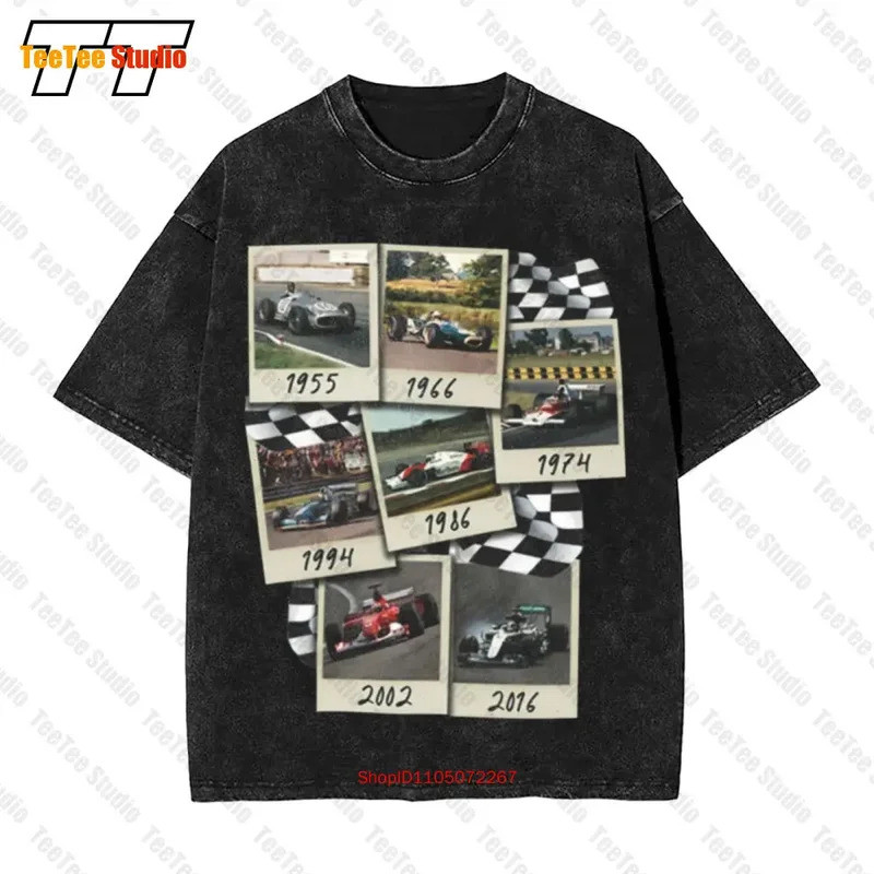 เสื้อยืดโอเวอร์ไซส์ลายวินเทจ Formula F Cars 1 One Photos Each Decade รุ่น WN0A