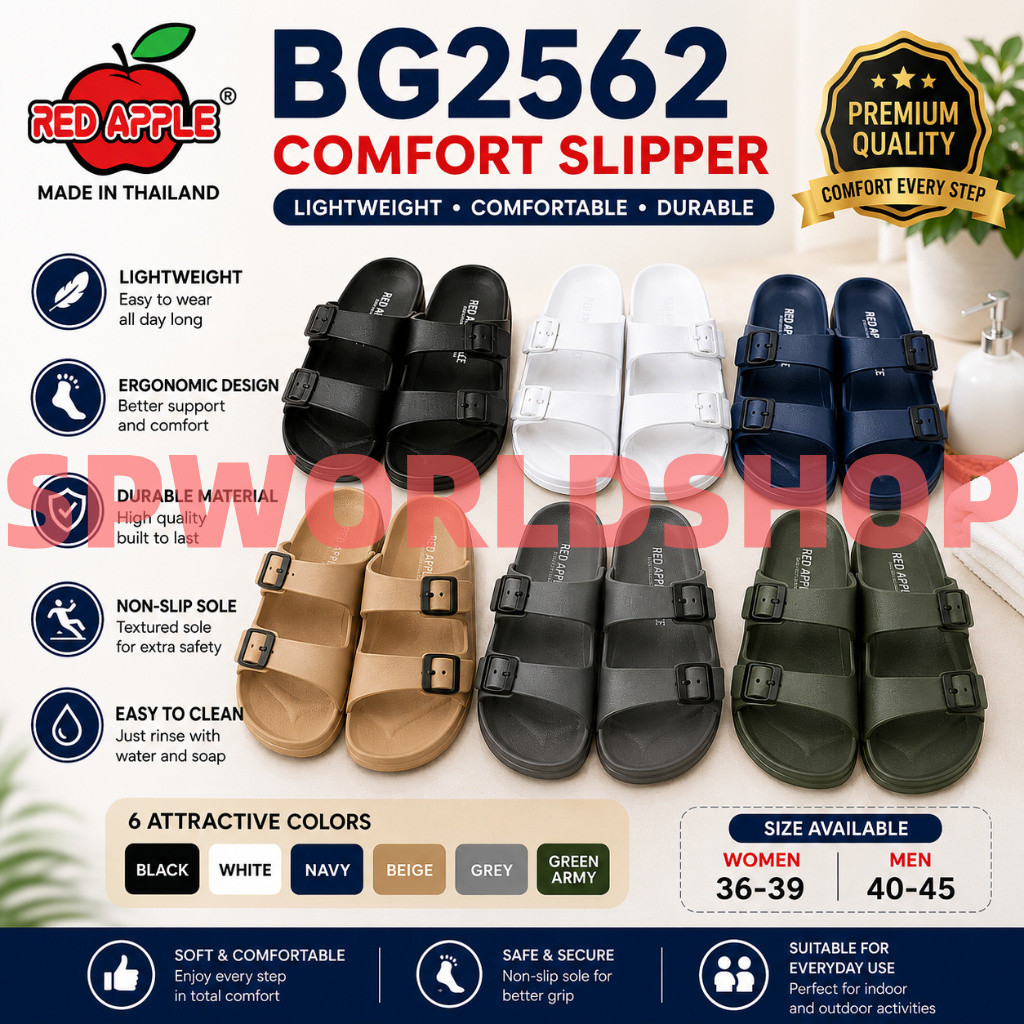 RED APPLE Double Strip BG2562 รองเท้า 泰国 防滑双带拖鞋