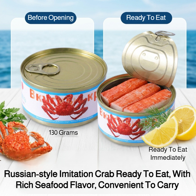 [เปิดง่ายพร้อมทาน] Crab Stick Can 130g/Ready-To-Eat/Seafood Snack/Outdoor/Food/ปูอัด/อาหารทะเล/พร้อม