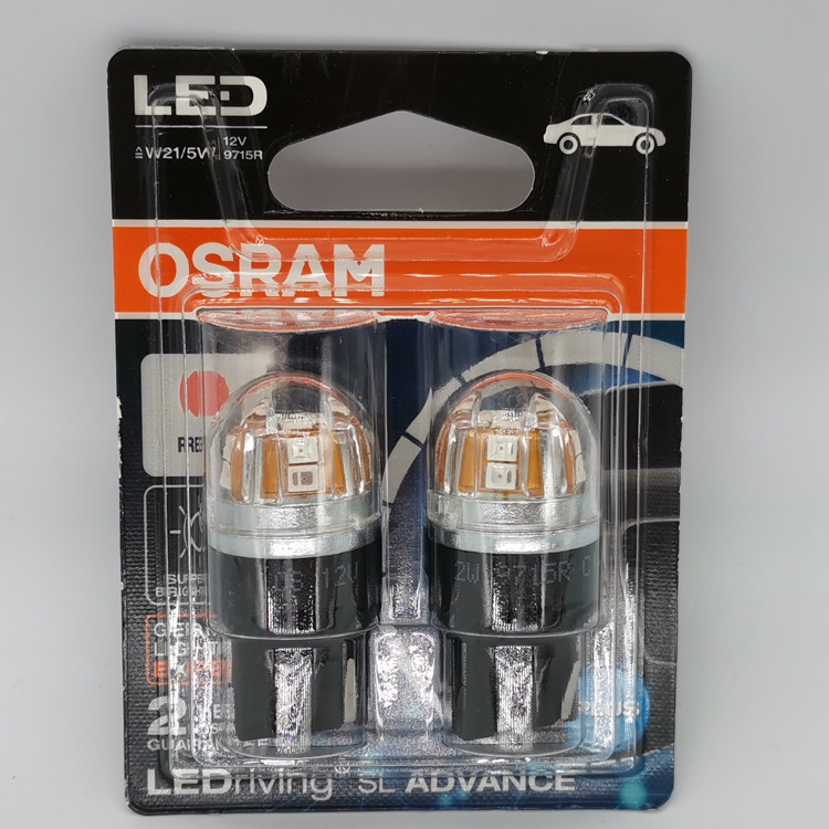 Osram LED WY21W P21/5W T10 W5W รถย้อนกลับเบรคพวงมาลัยกลางวันหลอดไฟกว้าง T20